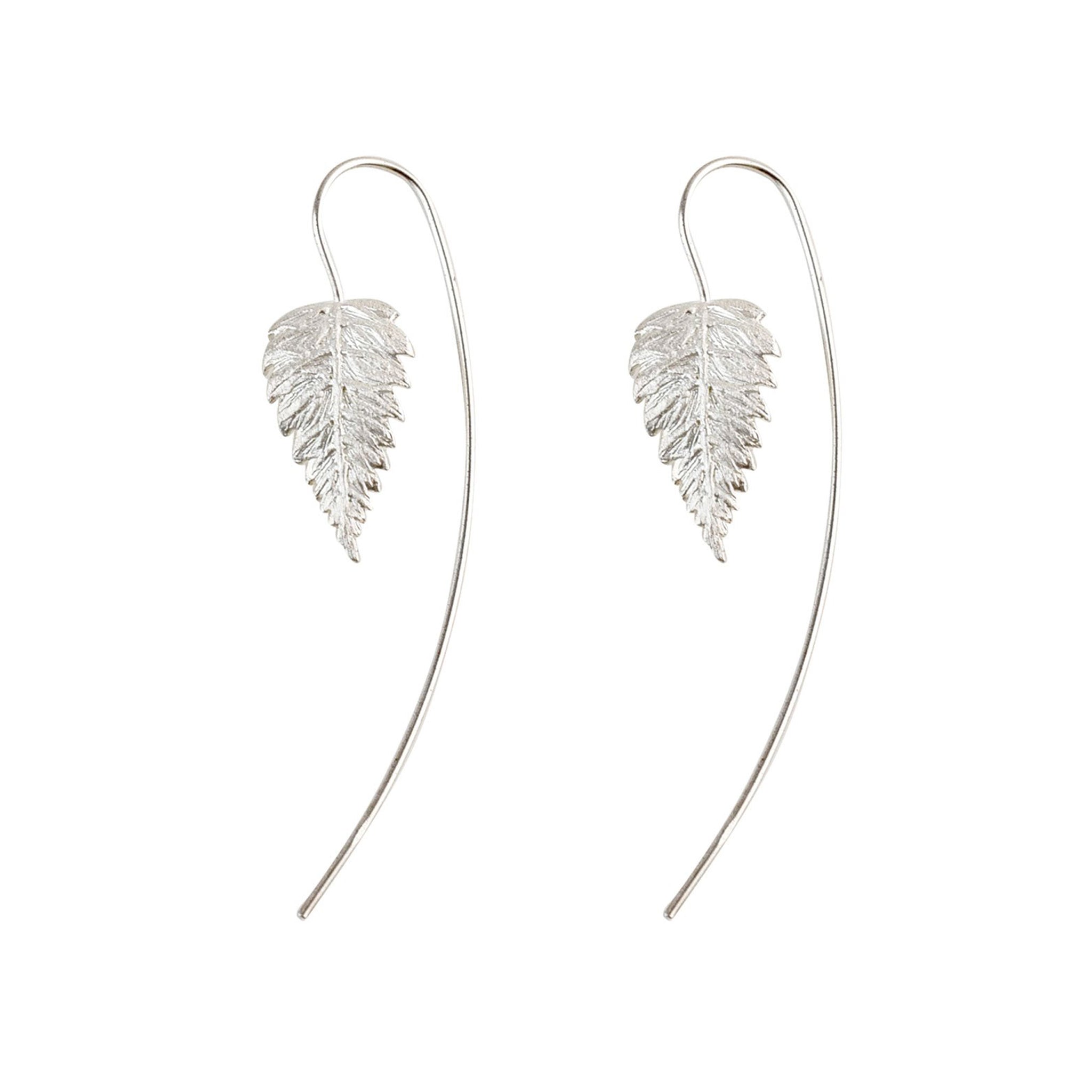 Silver Nettle Leaf Earrings