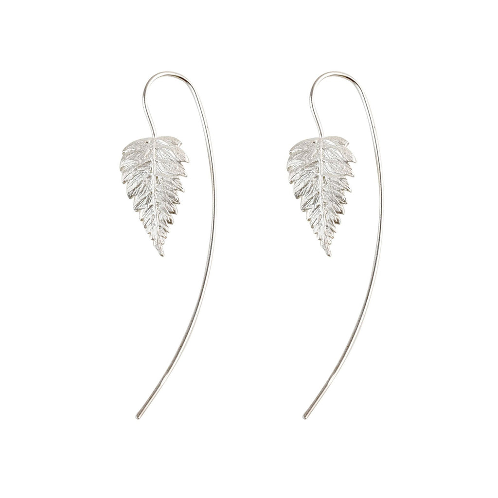 Silver Nettle Leaf Earrings