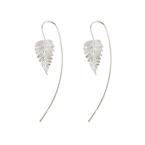 Silver Nettle Leaf Earrings