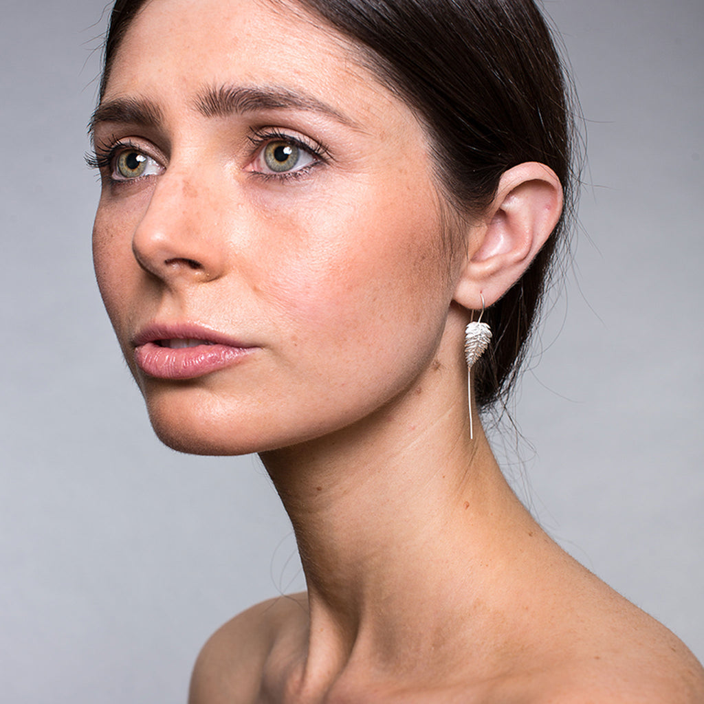 Silver Nettle Leaf Earrings