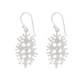 Silver Oval Coral Earrings