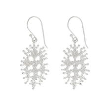 Load image into Gallery viewer, Silver Oval Coral Earrings