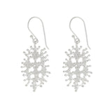 Silver Oval Coral Earrings