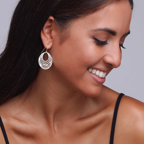 Silver Oval Earrings