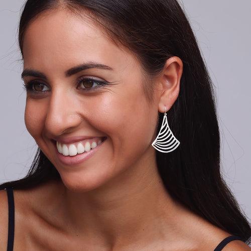 Silver Pear-Shaped Earrings