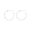 Silver Pinched Style Open Hoop Earrings