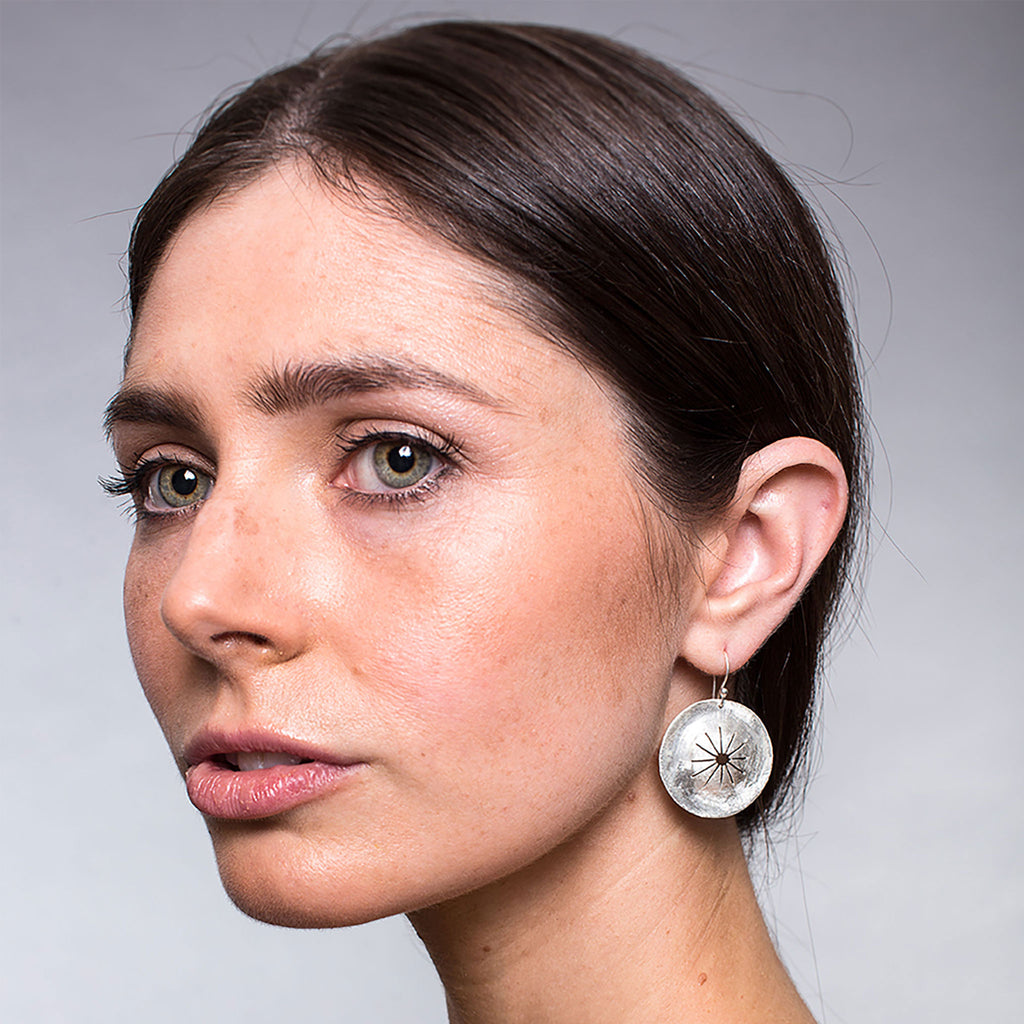 Silver Plain Circle Earrings