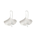 Silver Plain Ginkgo Earrings