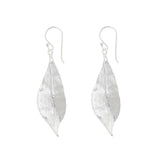 Silver Plain Leaf Earrings
