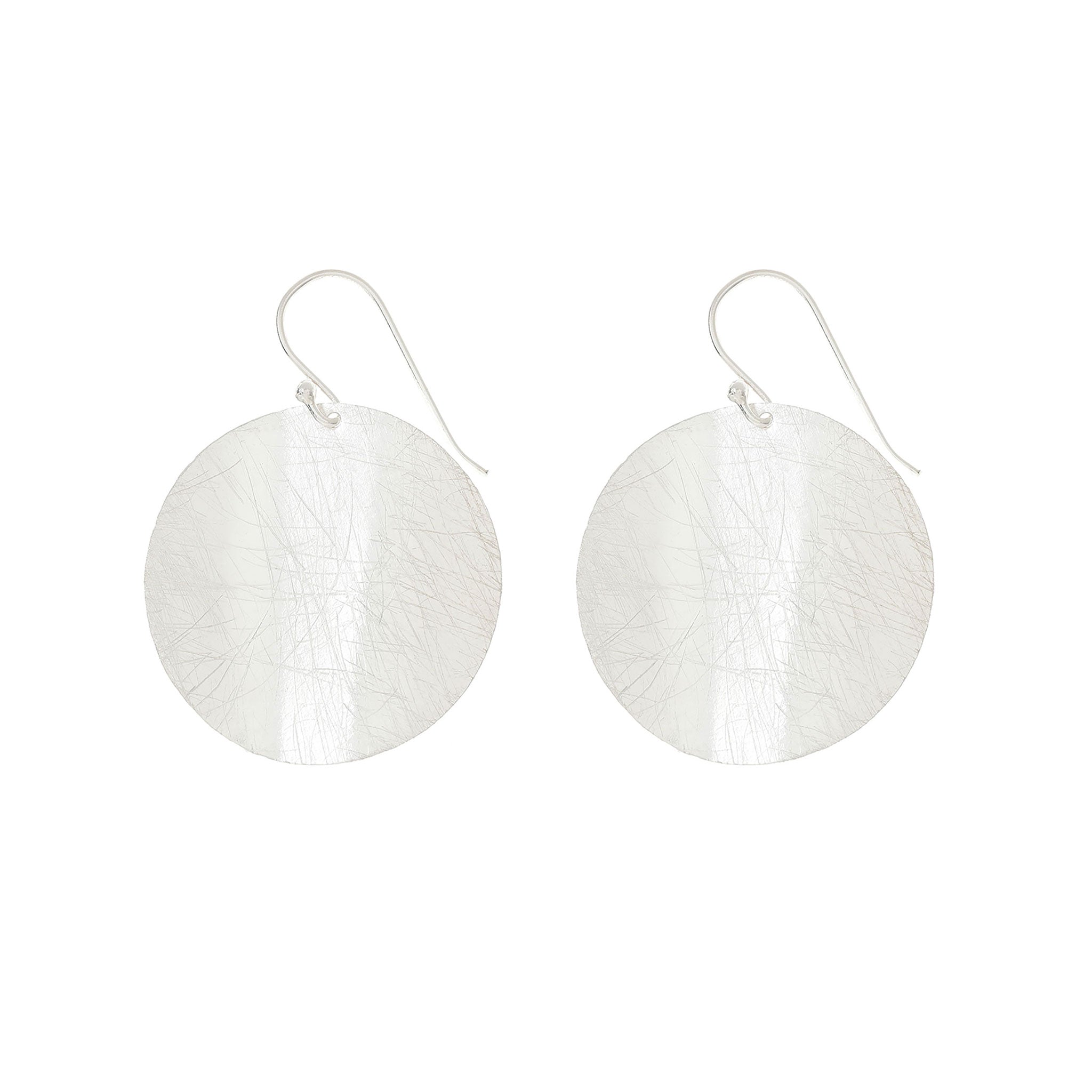 Silver Plain Wavy Circle Earrings