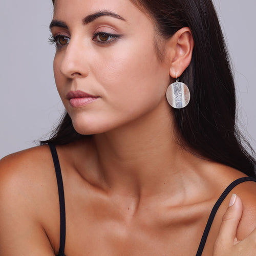 Silver Plain Wavy Circle Earrings