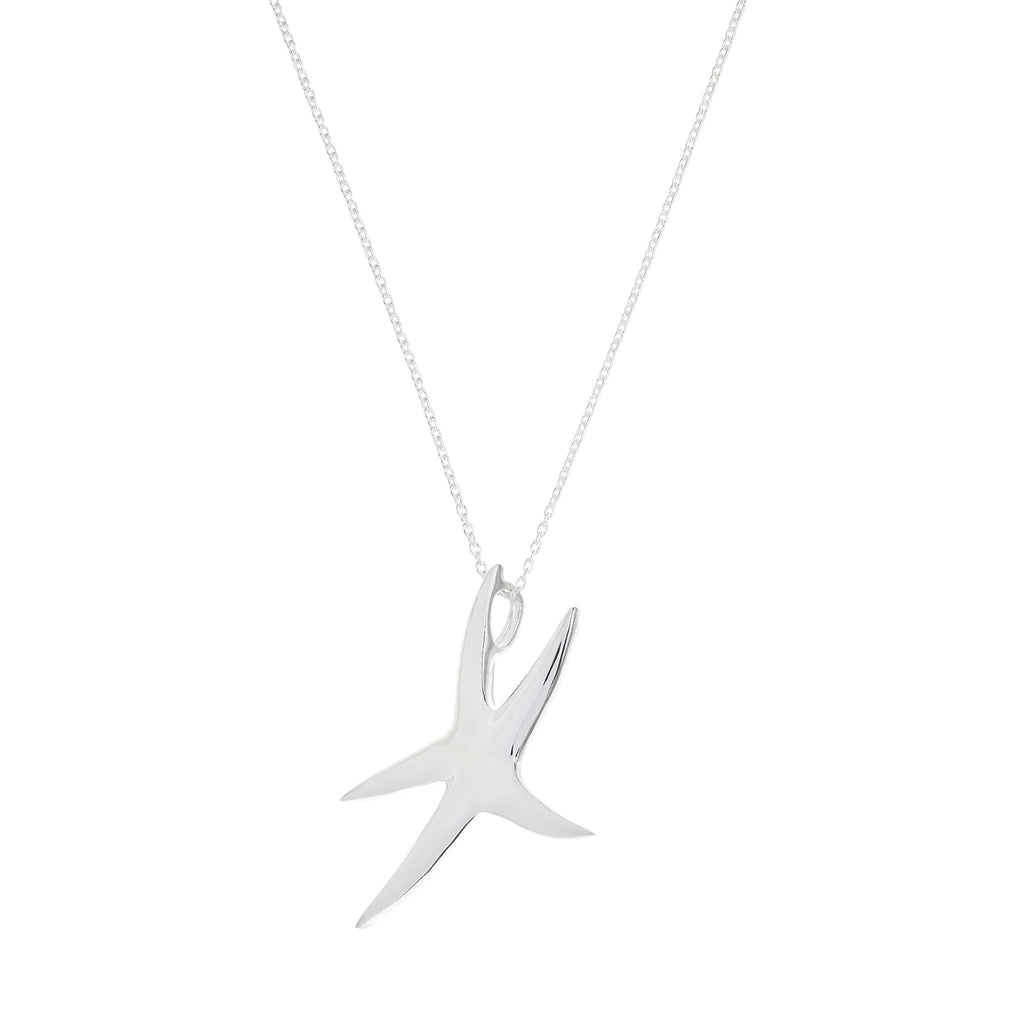 Silver Polished Starfish Pendant