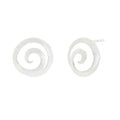 Silver Round Sea Shell Stud Earrings