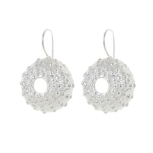 Load image into Gallery viewer, Silver Sea Urchin Shell Earrings