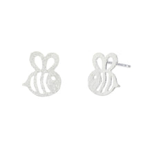 Load image into Gallery viewer, Silver Small Bee Stud Earrings