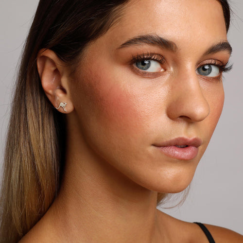 Silver Small Kangaroo Stud Earrings