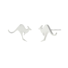 Load image into Gallery viewer, Silver Small Kangaroo Stud Earrings