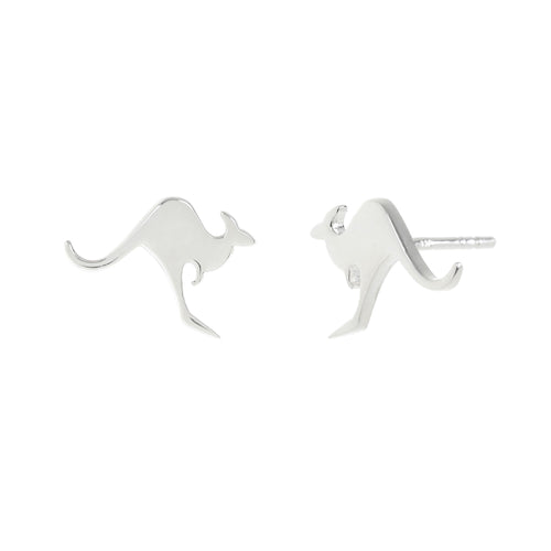 Silver Small Kangaroo Stud Earrings