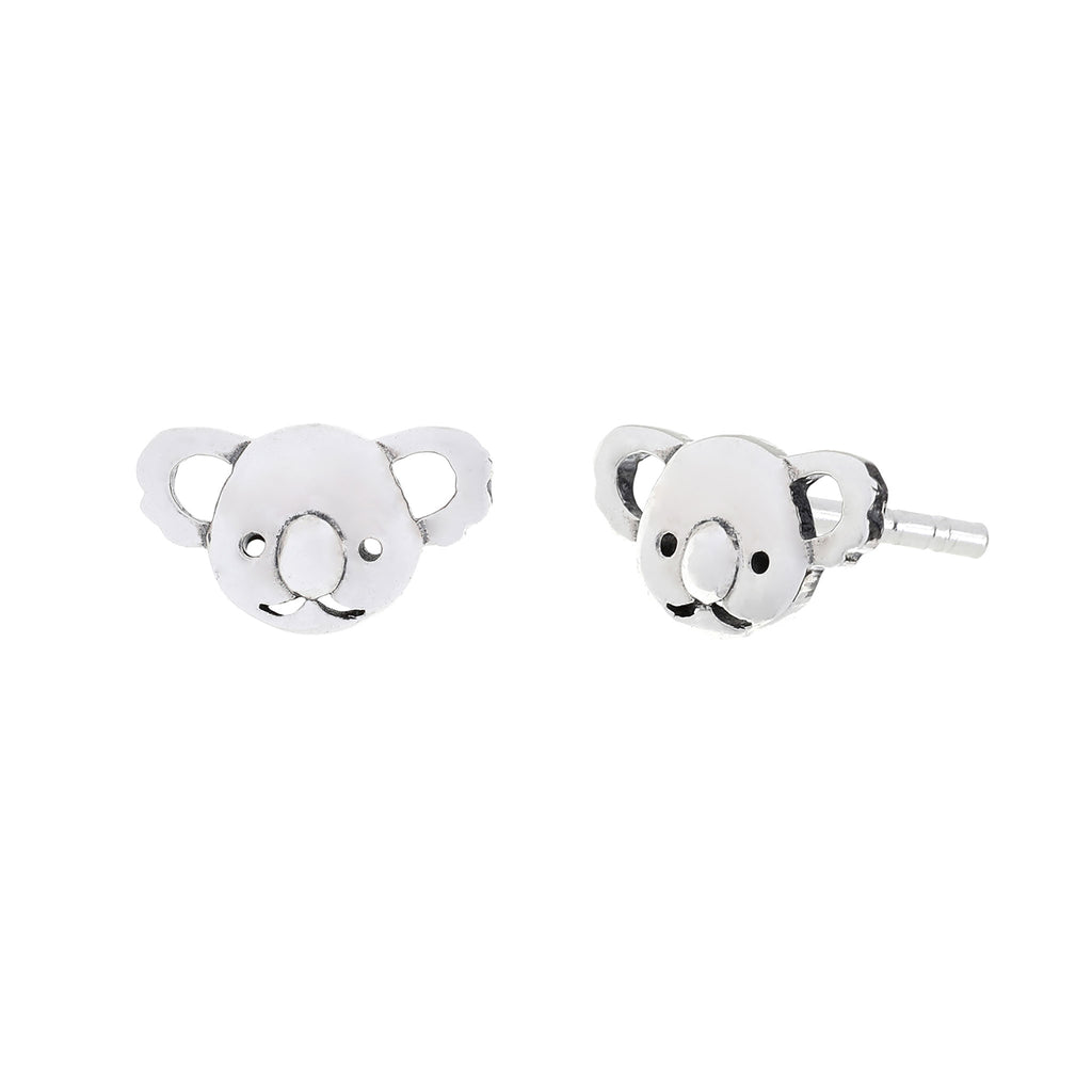 Silver Small Koala Stud Earrings