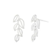 Load image into Gallery viewer, Silver Small Laurel Leaves Stud Earrings