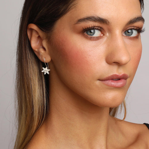 Silver Small Lily Flower Earrings