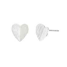 Load image into Gallery viewer, Silver Small Plain Heart Stud Earrings