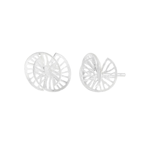 Silver Sphere Stud Earrings