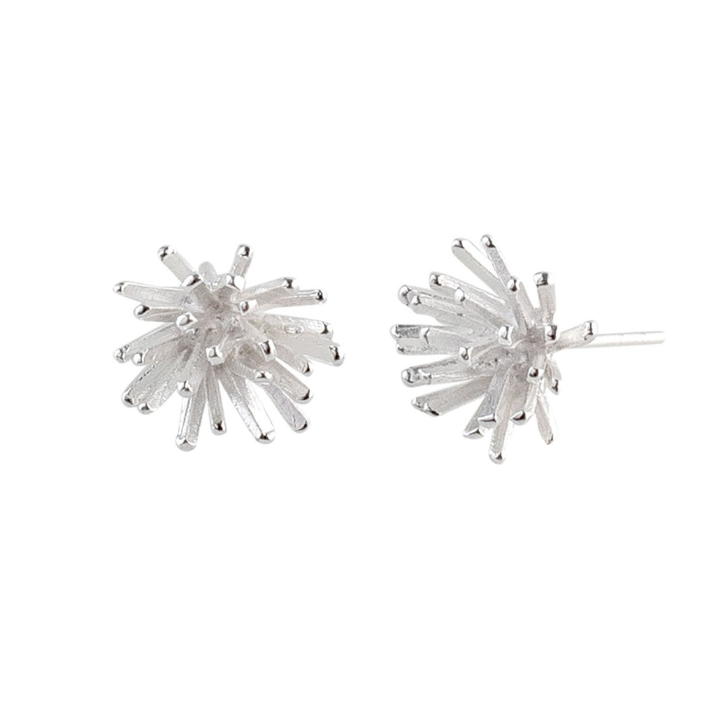 Silver Spiky Stud Earrings