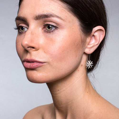 Silver Star Anise Earrings