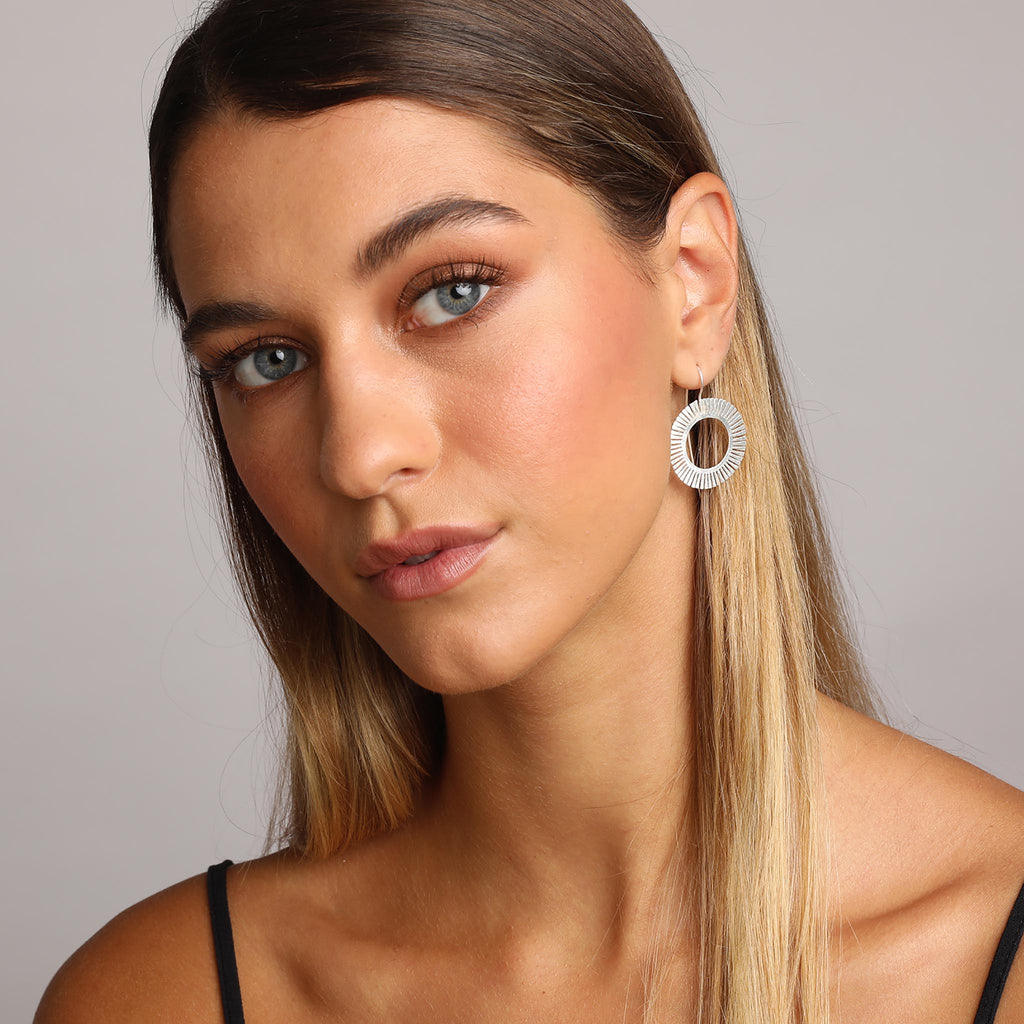 Silver Sun Earrings