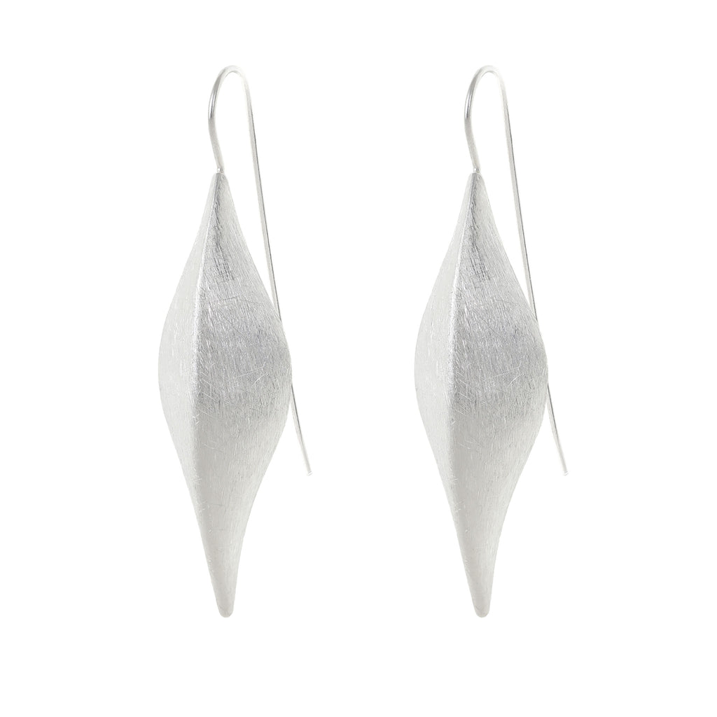 Silver Tear Drop Ivy Leaf Earrings