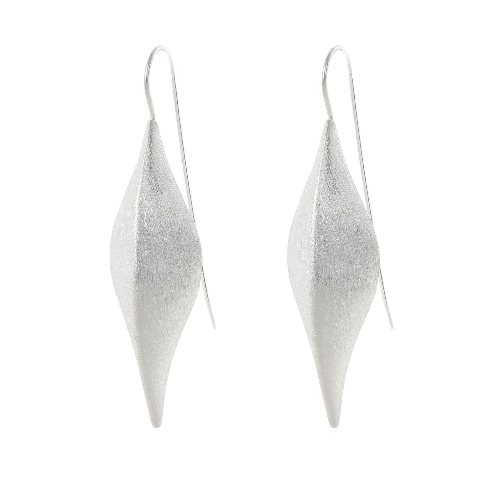 Silver Tear Drop Ivy Leaf Earrings