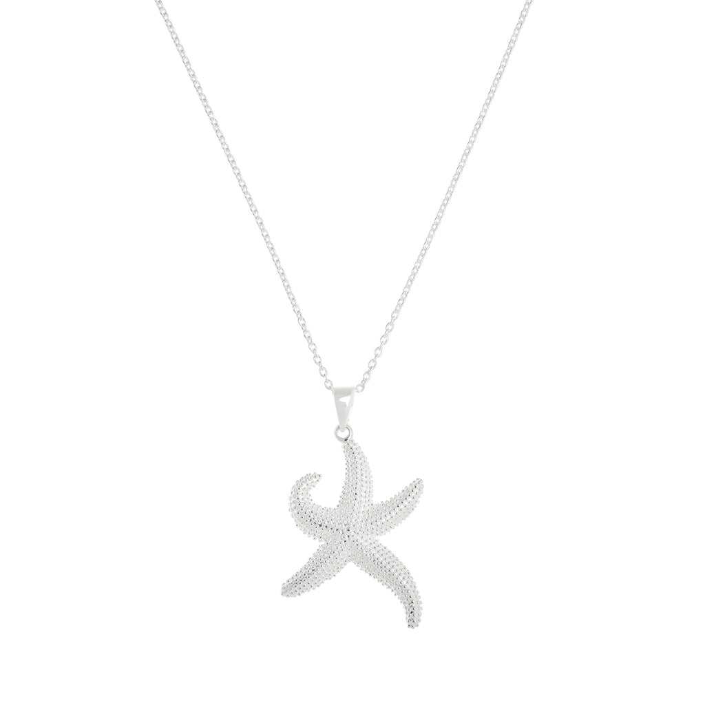 Silver Textured Starfish Pendant