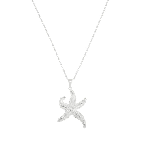 Silver Textured Starfish Pendant