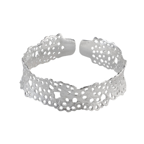 Silver Thin Coral Bangle