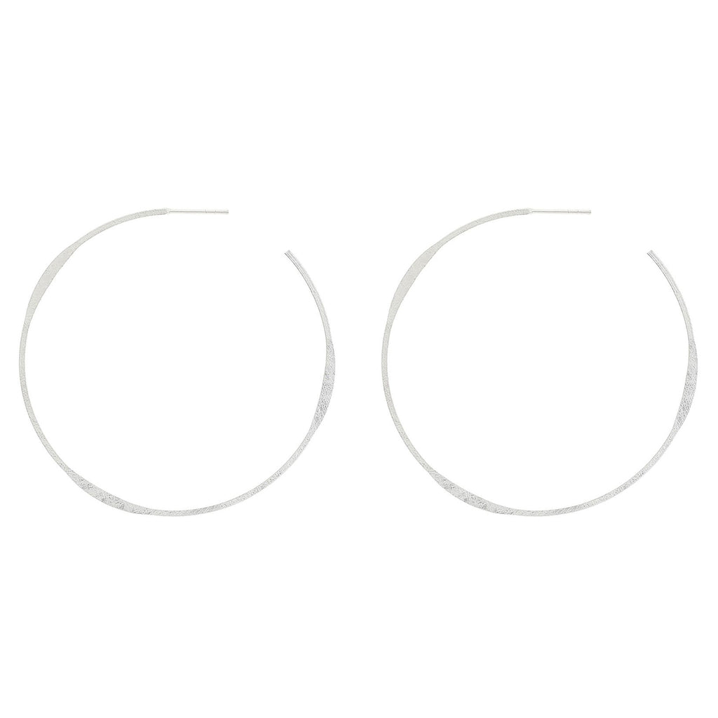 Silver Thin Hoop Earrings