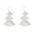 Silver Three Plain Triangles Earrings