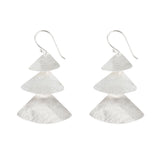 Silver Three Plain Triangles Earrings