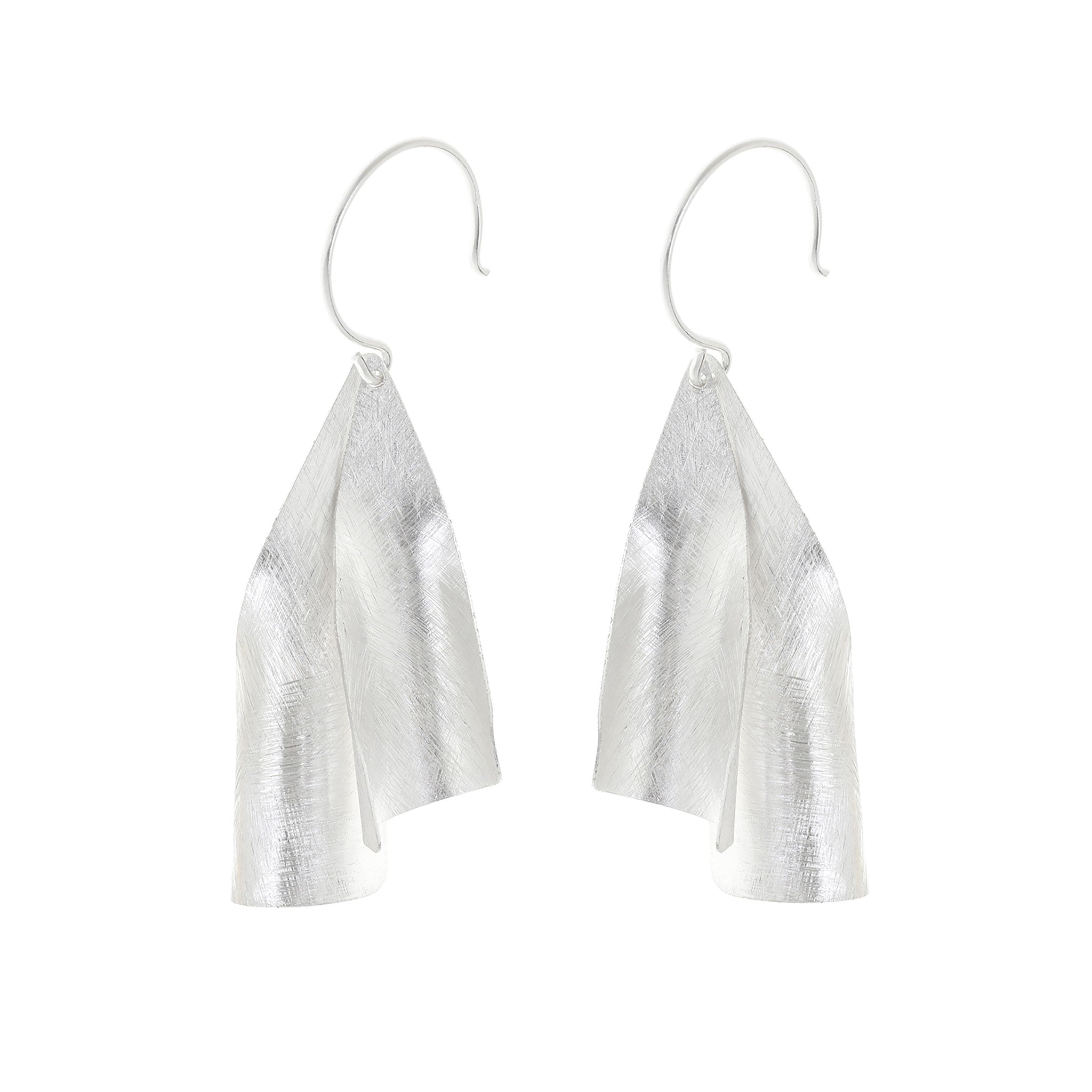 Silver Two Leaves Earrings