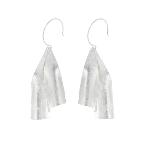 Silver Two Leaves Earrings