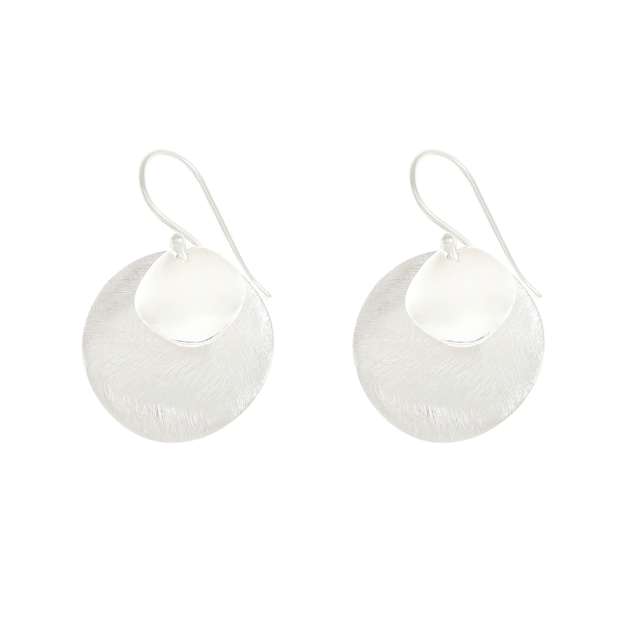 Silver Two Plain Circles Earrings