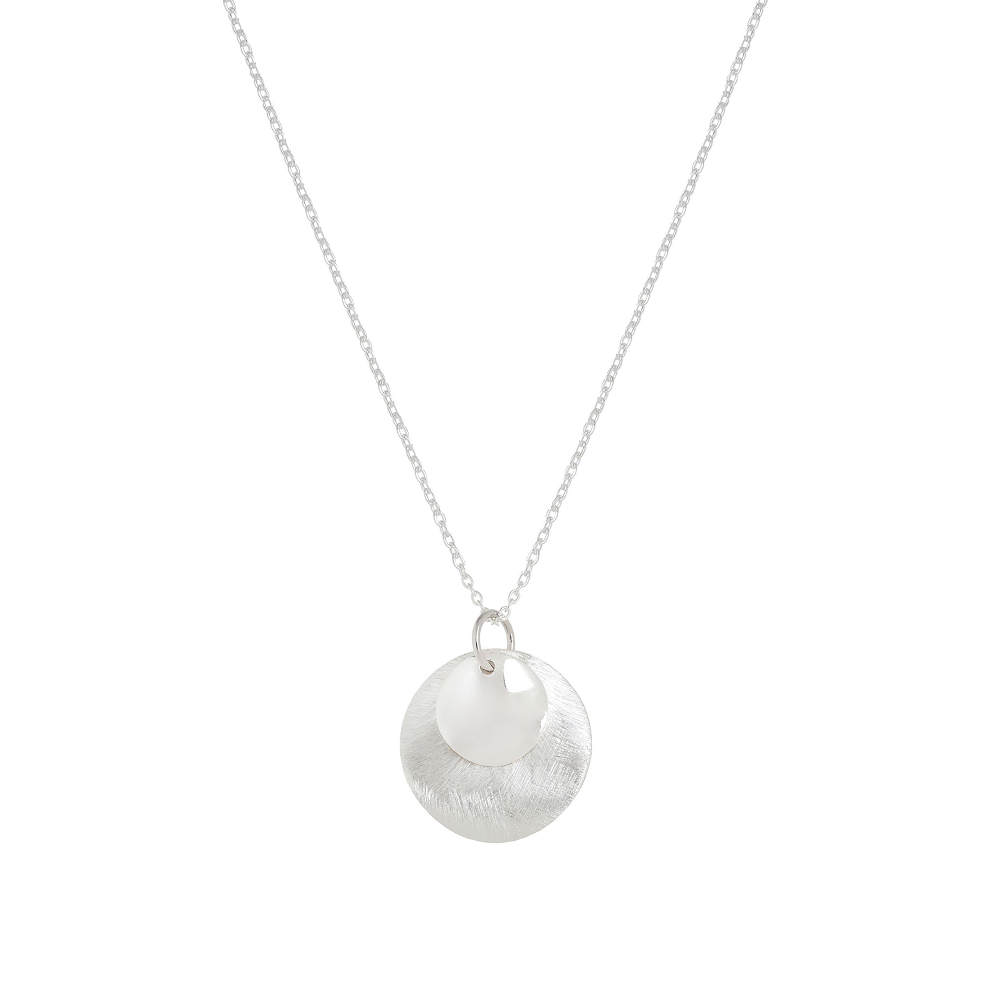Silver Two Plain Circles Pendant