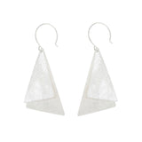 Silver Two Plain Triangles Earrings