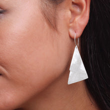 Load image into Gallery viewer, Silver Two Plain Triangles Earrings