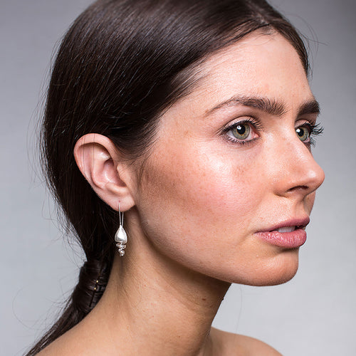 Silver Unicorn Shell Earrings