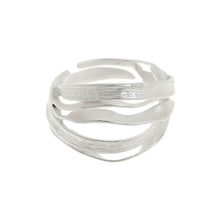 Load image into Gallery viewer, Silver Wavy Multi Rows Adjustable Ring