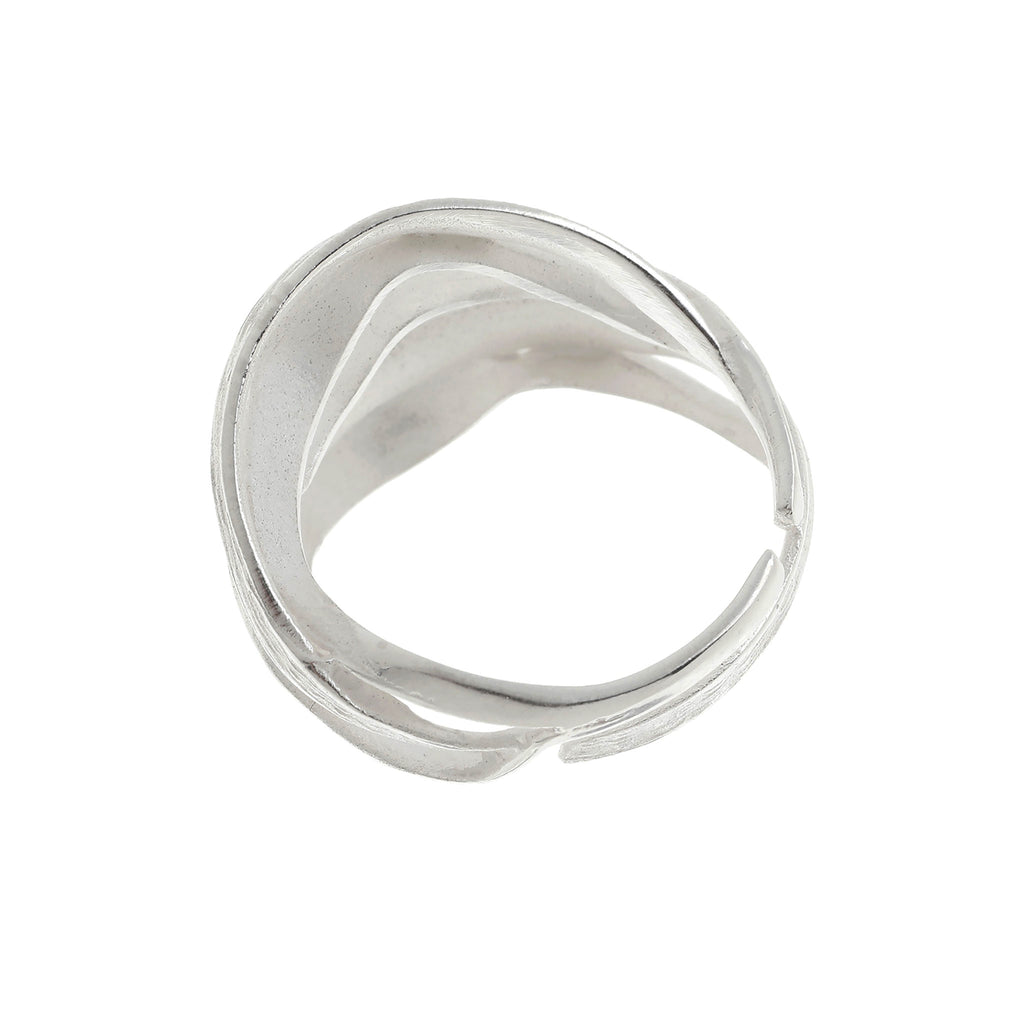Silver Wavy Multi Rows Adjustable Ring