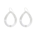 Silver Wavy Oval Loop Shaped Earrings