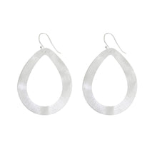 Load image into Gallery viewer, Silver Wavy Oval Loop Shaped Earrings