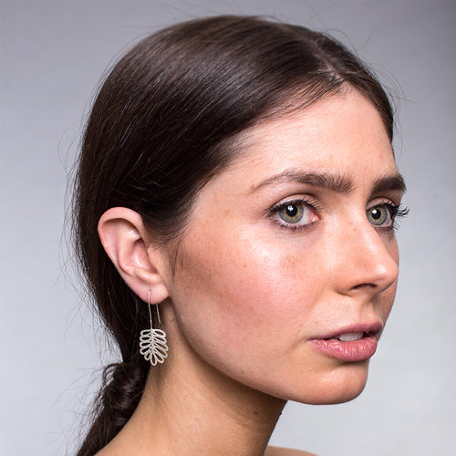 Silver Wheat Grass Earrings